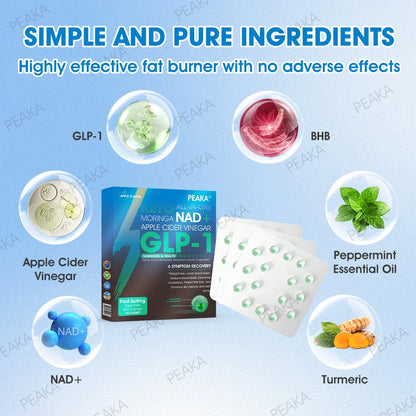 [Official Authorized Store] 𝐏𝐄𝐀𝐊𝐀® 𝐆𝐋𝐏-𝟏 Slimming & Health Ultra Concentrated Essence Liquid Pearls - NAD+ Moringa & ACV & Keto BHB (⚡🍃speedy, long-lasting, addressing diabetes, obesity, and cardiovascular diseases) - ⚡