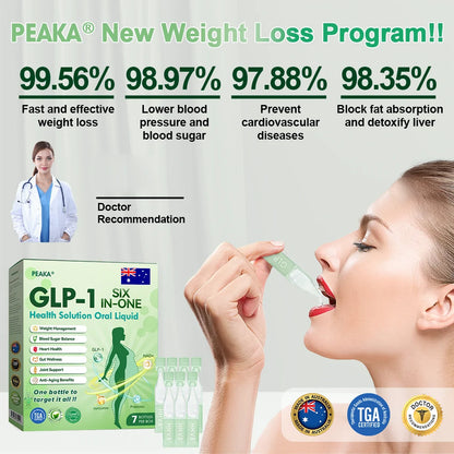 [Official Store] 𝐏𝐄𝐀𝐊𝐀® 𝐆𝐋𝐏-𝟏 𝐒𝐈𝐗-𝐈𝐍-𝐎𝐍𝐄 𝐇𝐞𝐚𝐥𝐭𝐡 𝐒𝐨𝐥𝐮𝐭𝐢𝐨𝐧 𝐎𝐫𝐚𝐥 𝐋𝐢𝐪𝐮𝐢𝐝 (𝐉𝐮𝐬𝐭 𝐨𝐧𝐜𝐞 𝐚 𝐝𝐚𝐲, 𝐯𝐢𝐬𝐢𝐛𝐥𝐞 𝐜𝐡𝐚𝐧𝐠𝐞𝐬 𝐢𝐧 𝟕 𝐝𝐚𝐲𝐬) 👩‍⚕️ 𝐅𝐨𝐫 𝐨𝐛𝐞𝐬𝐢𝐭𝐲, 𝐜𝐚𝐫𝐝𝐢𝐨𝐯𝐚𝐬𝐜𝐮𝐥𝐚𝐫 𝐡𝐞𝐚𝐥𝐭𝐡, 𝐝𝐢𝐚𝐛𝐞𝐭𝐞𝐬, 𝐬𝐥𝐞𝐞𝐩 𝐚𝐩𝐧𝐞𝐚, 𝐠𝐮𝐭 𝐡𝐞𝐚𝐥𝐭𝐡, 𝐣𝐨𝐢𝐧𝐭 𝐢𝐬𝐬𝐮𝐞𝐬, 𝐚𝐧𝐝 𝐦𝐨𝐫𝐞