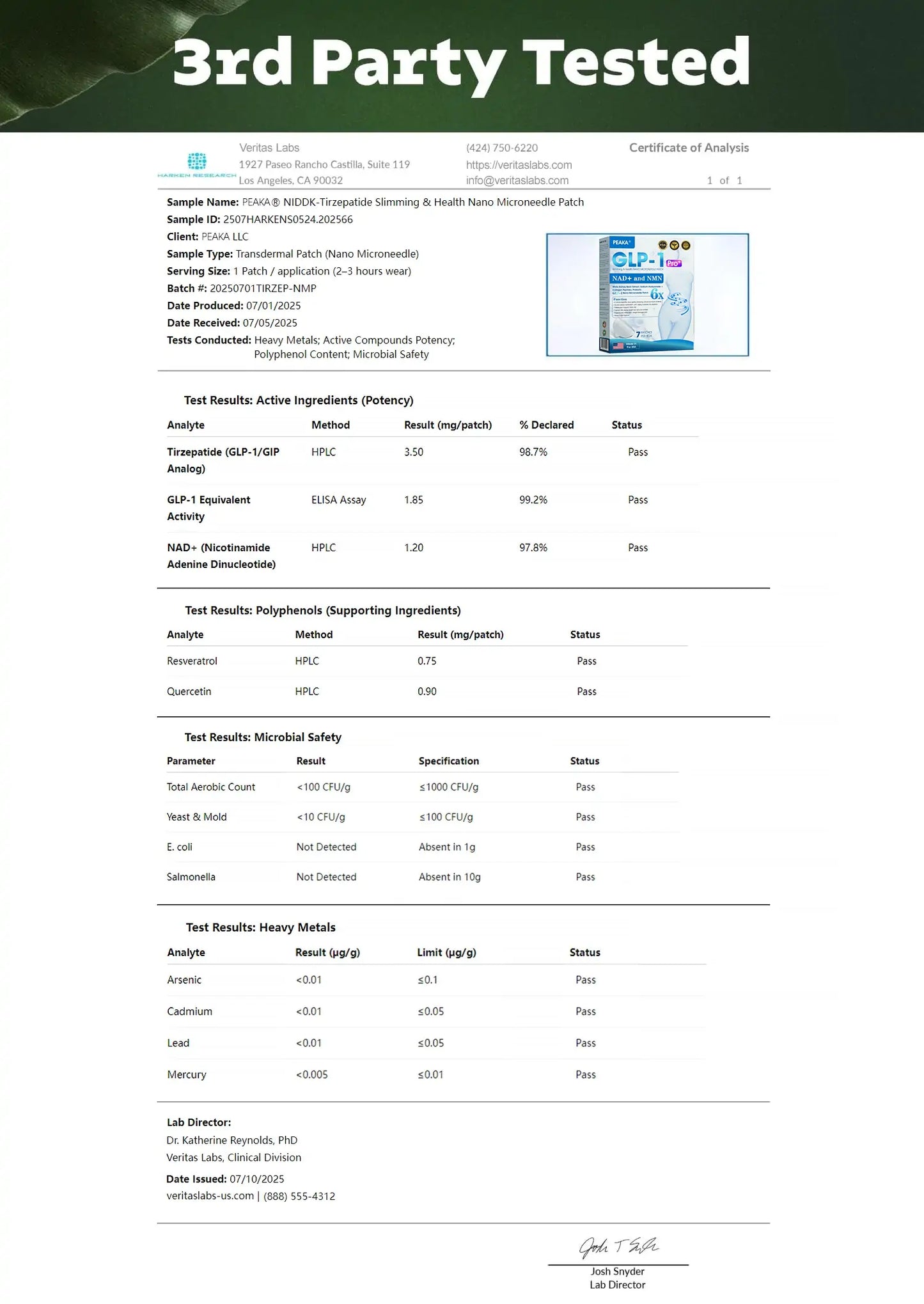 【Last Day Promotion 80% OFF🥇】PEAKA® GLP-1 & NAD+ Slimming & health NANO MICRONEEDLE PATCH🇦🇺(Zero Pain. 24/7 Release | Lose 10kg FAST | 90% Sugar Drop | )👨‍⚕️