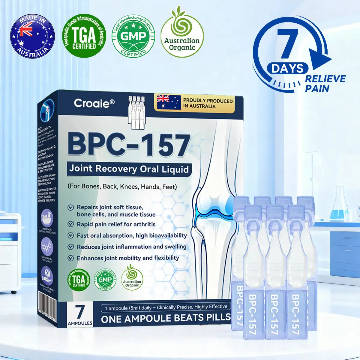 Croaie® BPC-157 Stabilized-Peptide Joint Recovery Oral Liquid - ✅Clinically Co-Developed with the Australian Peptide Association (APA)